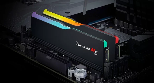 Оперативная память DDR5 64 Gb 6000 MHz G.Skill RIPJAWS M5 RGB Black (F5-6000J3238G32GX2-RM5RK) купить! 