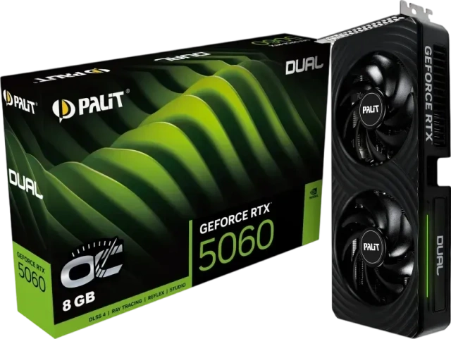 Видеокарта Palit GeForce RTX 5060 Dual OC (NE75060S19P1-GB2063D), Retail купить! 
