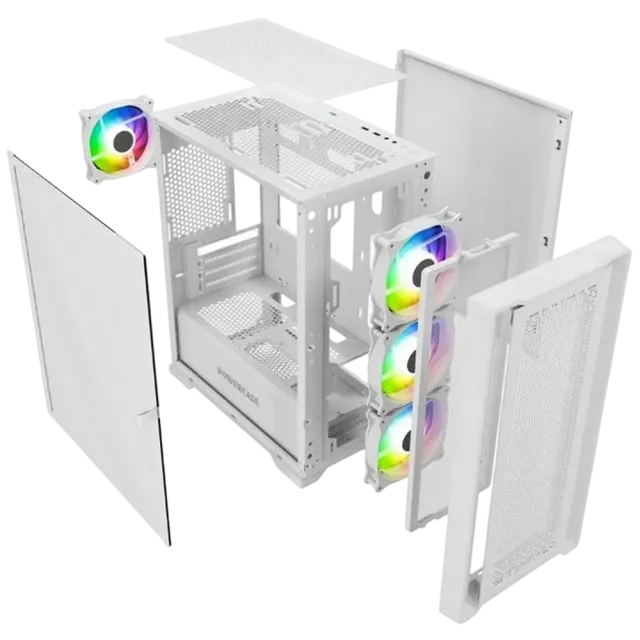 Компьютерный корпус Powercase ByteFlow Micro ARGB TG White (CAMBFW-A4) купить! 