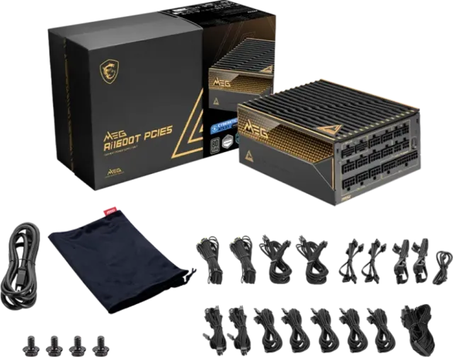 Блок питания MSI 1600W MEG Ai1600T 16 Pin (PCIe 5.0 Connector Cable Details) купить! 
