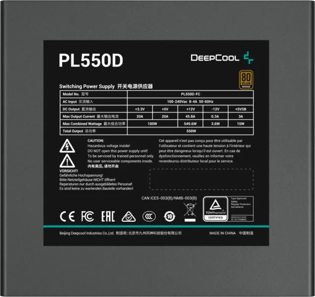 Блок питания Deepcool 550W PL550D 16 Pin (PCIe 5.0 Connector Cable Details) купить! 