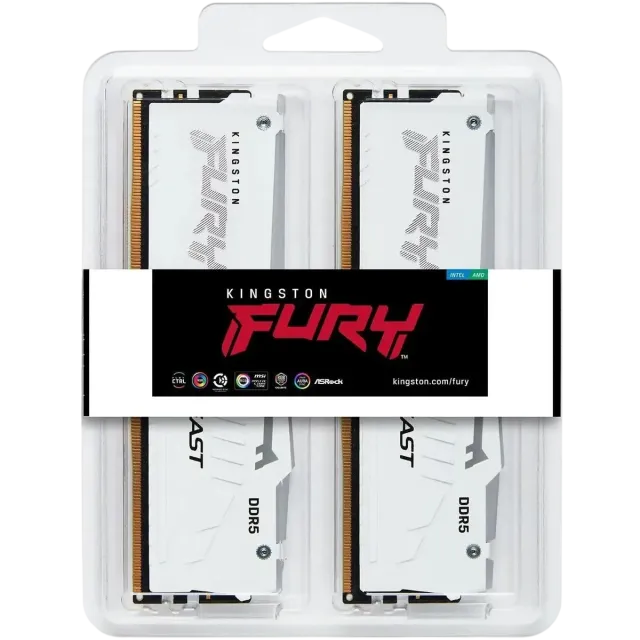 Оперативная память DDR5 64 Gb 6000 MHz Kingston FURY Beast AMD RGB White (KF560C36BWEAK2-64) купить! 
