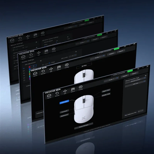 Мышь беспроводная Mchose A7 ultra, радиоканал/bluetooth, 8KHz, белая