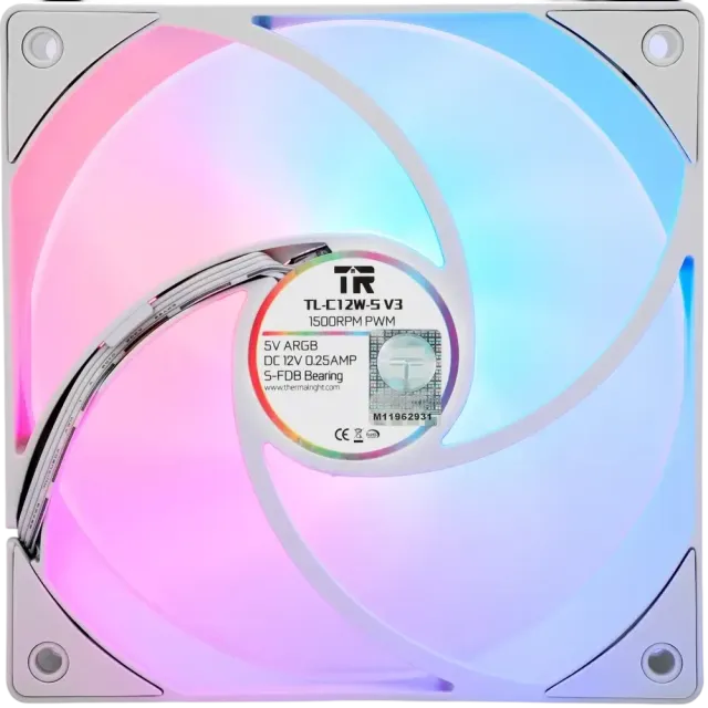 Вентилятор для корпуса Thermalright TL-C12W-S V3 ARGB White (TRTLC12WSV3) купить! 