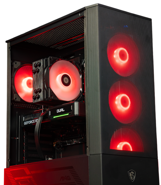 Игровой компьютер 991693 (Core i5-14400 2.5 ГГц/AMD B650/32 ГБ 6.0 ГГц/1024 SSD/RTX 5060 Ti 8 ГБ/Wi-Fi/650W/MSI MAG FORGE 111R ARGB TG Черный) - купить по выгодной цене!