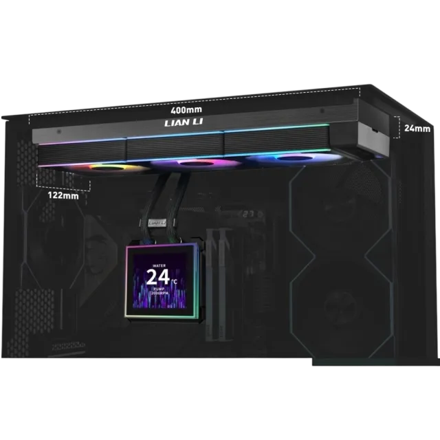 Система жидкостного охлаждения для процессора Lian Li HydroShift II LCD-S 360CL LCD ARGB Black (GHS2LCDS36CB) (G89.GHS2LCDS36CB.R0) купить! 