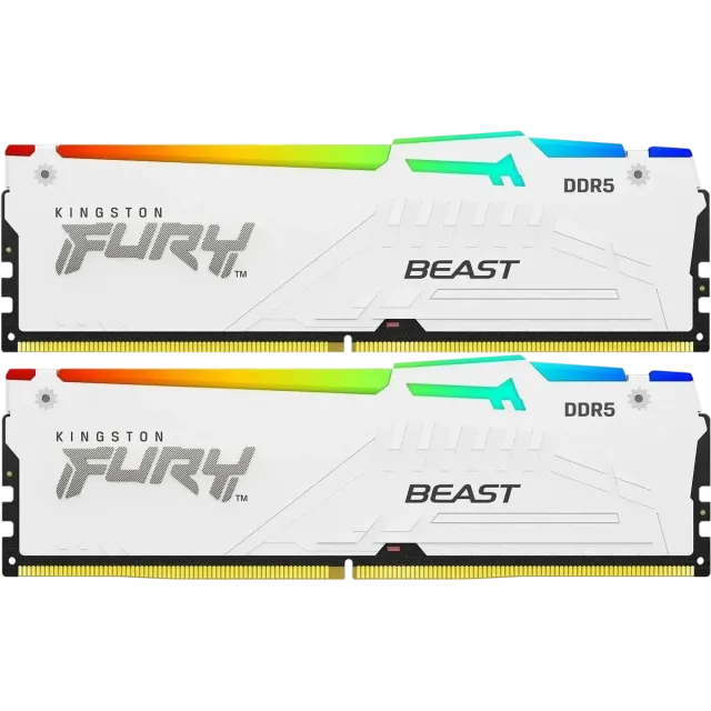 Оперативная память DDR5 64 Gb 6000 MHz Kingston FURY Beast AMD RGB White (KF560C36BWEAK2-64) купить! 