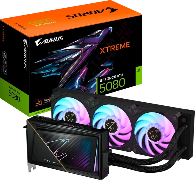 Видеокарта Gigabyte AORUS GeForce RTX 5080 XTREME WATERFORCE 16G (GV-N5080AORUSX W-16GD) купить! 
