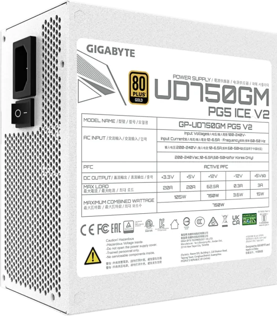 Блок питания Gigabyte 750W GP-UD750GM PG5 V2 ICE купить! 