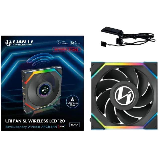Вентилятор для корпуса Lian Li UNI FAN SL WIRELESS LCD 120 Reverse Blade ARGB Black 12RSLLCD1W1B (G99.12RSLLCD1W1B.R0) купить! 