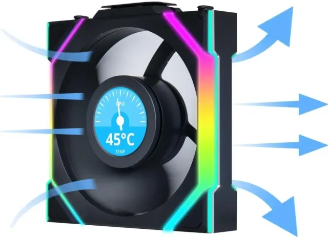 Вентилятор для корпуса Lian Li UNI FAN SL WIRELESS LCD 120 12SLLCD1W1B ARGB Black (G99.12SLLCD1W1B.R0) купить! 