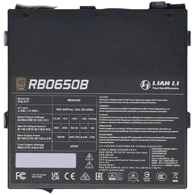 Блок питания Lian Li 650W BX0650B Black (G9P.BX0650B.B000.RU) 16 Pin (PCIe 5.1 Connector Cable Details) купить! 