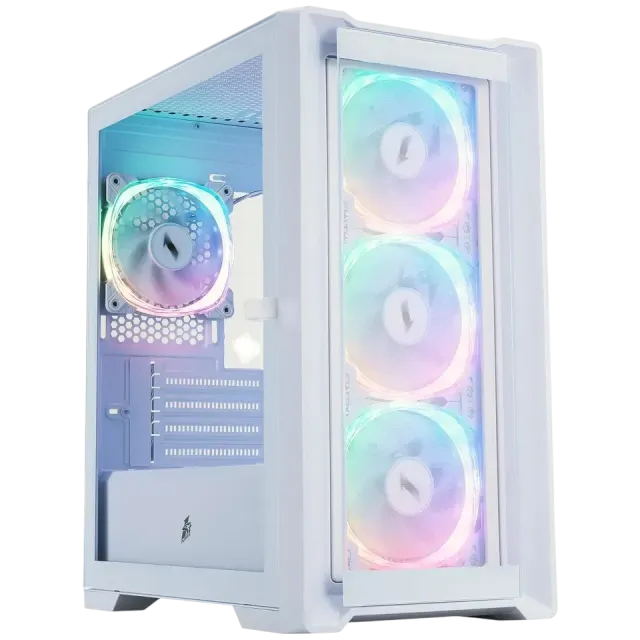 Компьютерный корпус 1STPLAYER TRILOBITE T4-G GLASS ARGB White (T4-G-WH-4FS7-W) купить! 