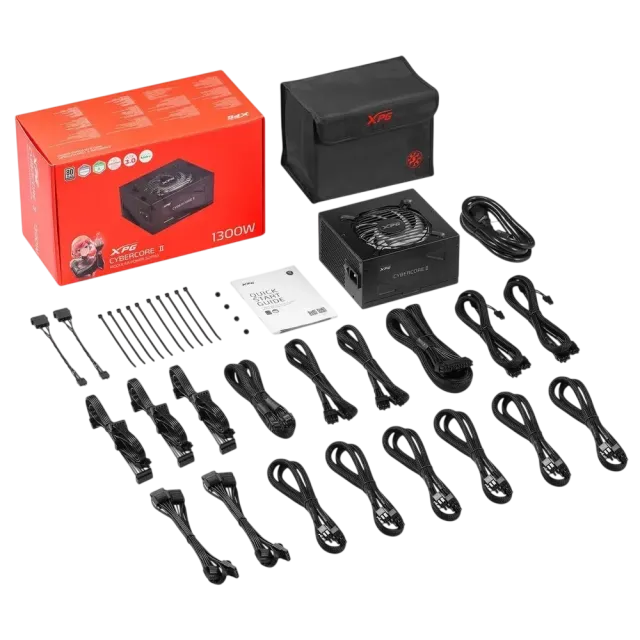 Блок питания 1000W ADATA XPG CYBERCORE II CYBERCOREII1000P-BKCEU 16 Pin (PCIe 5.0 Connector Cable Details) купить! 