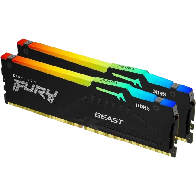 Оперативная память 32 Gb 6400 MHz Kingston FURY Beast RGB Black (KF564C32BBEAK2-32) купить! 