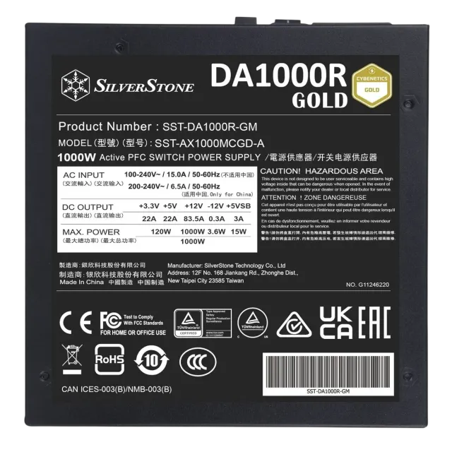 Блок питания Silverstone 1000W SST-DA1000R-GM-WWW (G540DA100R4M220) 16 Pin (PCIe 5.0 Connector Cable Details) купить! 
