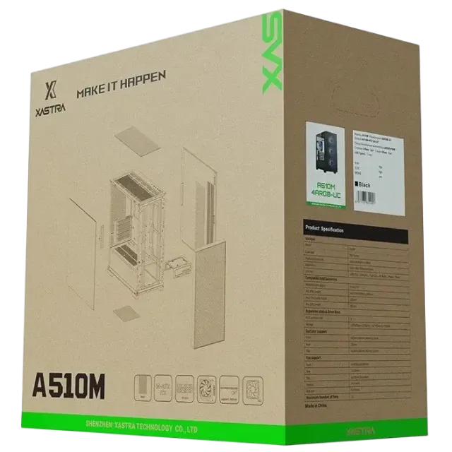 Компьютерный корпус XASTRA A510M Black (A510M-4FC12A-UC) купить! 