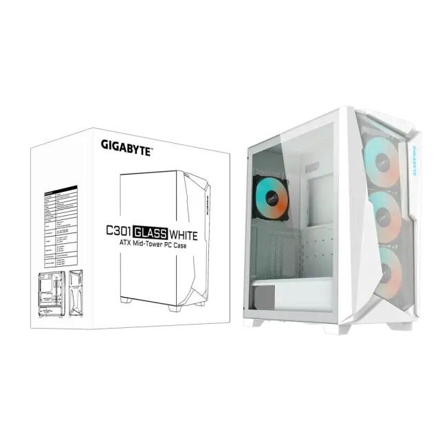 Компьютерный корпус Gigabyte C301 Glass TG GB-C301GW White купить! 