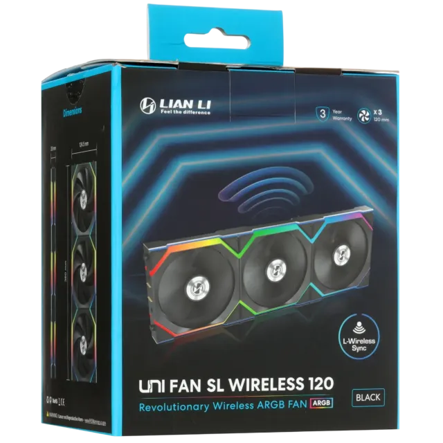 Комплект вентиляторов для корпуса Lian Li UNI FAN SL WIRELESS 120 ARGB Black 12SL1W3B (G99.12SL1W3B.R0) купить! 