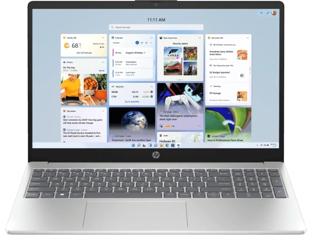 Ноутбук HP 15-fc0458au (AMD Ryzen 5 7520U/15.6" 1920x1080/16Gb/2Tb SSD/AMD Radeon 610M/Win 11 Home) Silver - фото