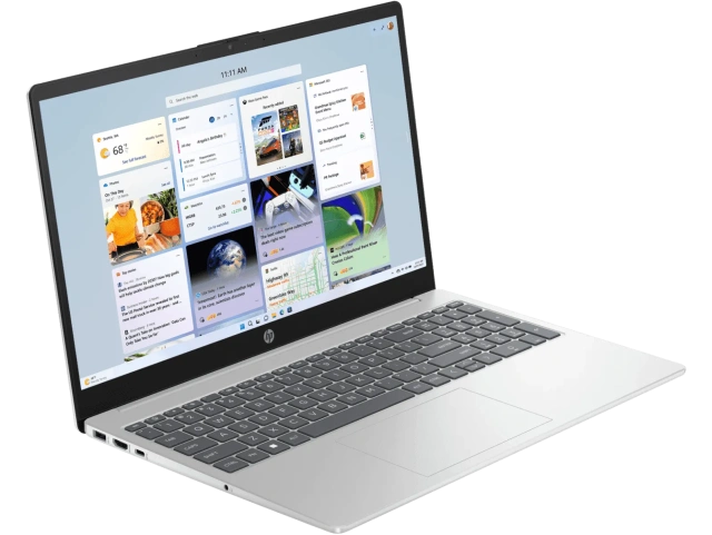 Ноутбук HP 15-fc0458au (AMD Ryzen 5 7520U/15.6" 1920x1080/16Gb/2Tb SSD/AMD Radeon 610M/Win 11 Home) Silver - фото