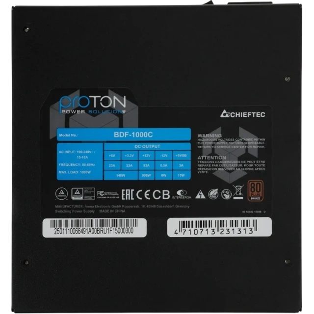Блок питания 1000W Chieftec BDF-1000C / 80 PLUS Bronze (BDF-1000C) купить! 