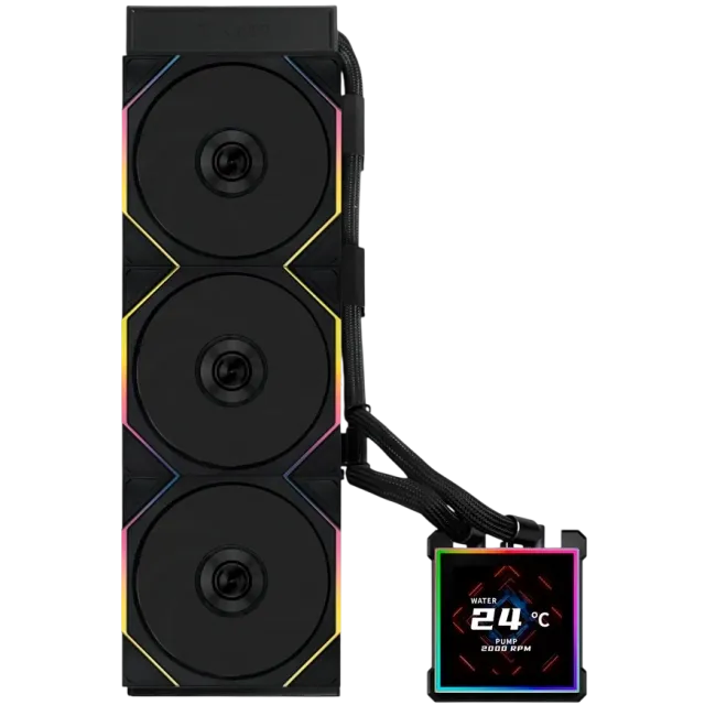 Система жидкостного охлаждения для процессора Lian Li HydroShift II LCD-S 360TL (GHS2LCDS36TB) Black (G89.GHS2LCDS36TB.R0) купить! 