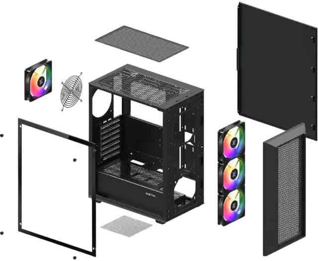 Офисный компьютер 990501 (Core i3-13100 3,4 ГГц/Intel B760/16 ГБ DDR4 3,6  ГГц/1024 ГБ SSD/Wi-Fi/650W/XASTRA A406 4ARGB Black) - купить! 