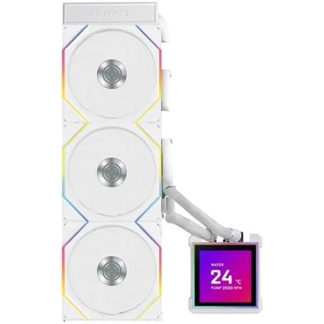 Система жидкостного охлаждения для процессора Lian Li HydroShift II LCD-S 360TL (GHS2LCDS36TW) White (G89.GHS2LCDS36TW.R0) купить! 